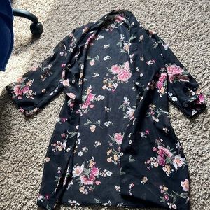 Black with flowers cover up. Size S